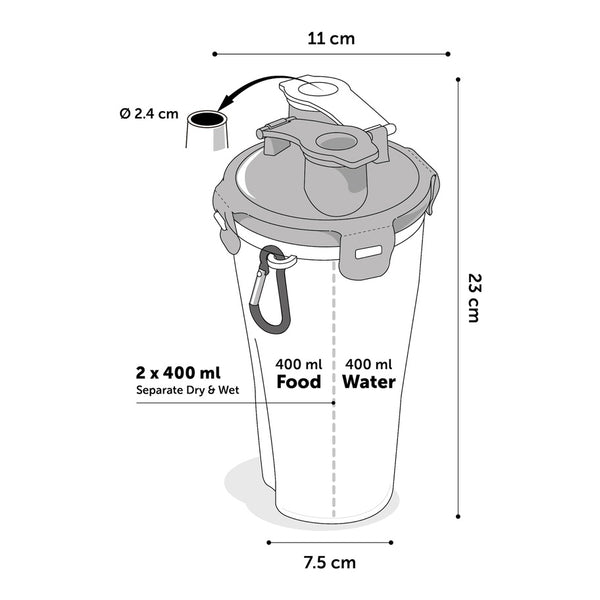 2in1 Reisebecher Trinka Flamingo für Hunde - 5