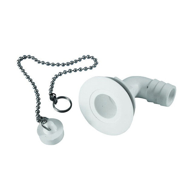 Ablaufventil abgewinkelt 90° Schlauchanschluss 19 mm