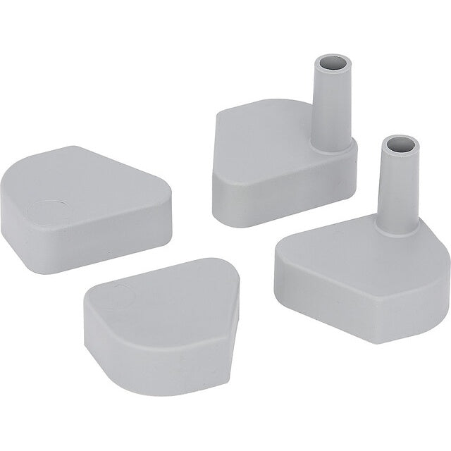 Abschlusskappen PVC grau - 4 Stück