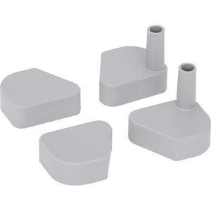 Abschlusskappen PVC grau - 4 Stück