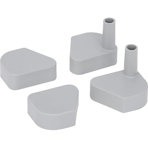 Abschlusskappen PVC grau - 4 Stück