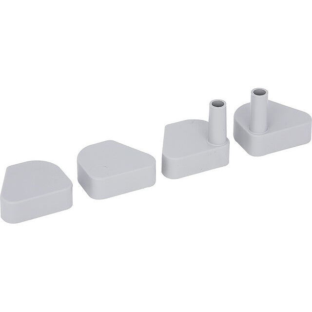 Abschlusskappen PVC grau - 4 Stück