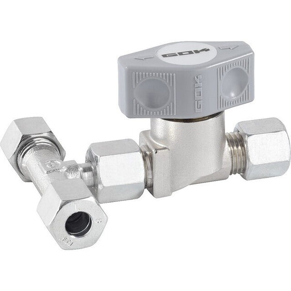 Absperrventil T-Ventil 3x RVS8 – GOK, Messing