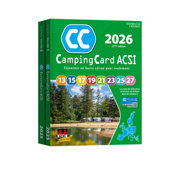 ACSI CampingCard 2026 Stellplatzführer mit Ermäßigungskarte, Deutsch und