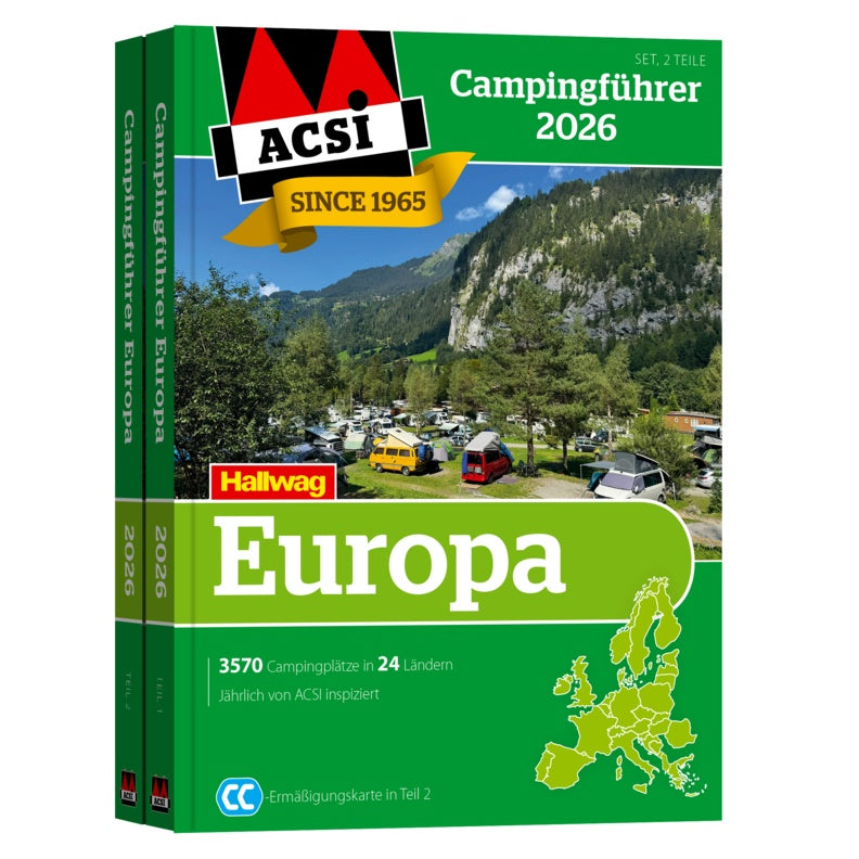 ACSI Campingführer 2026 Europa und Deutschland 7500 Plätze inkl Karte