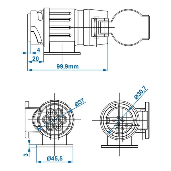 Adapter 13-pol auf 7-pol – ProPlus (schwarz) - 7