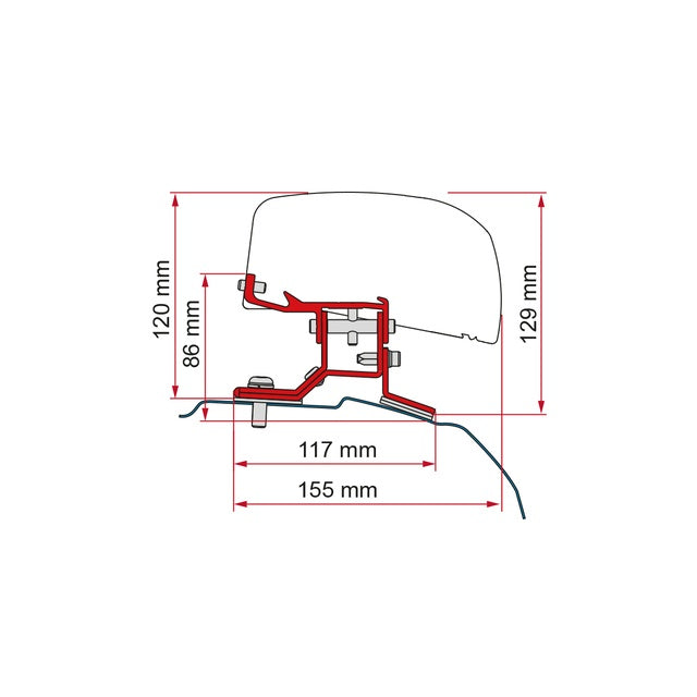Adapter Fiamma Ford Custom L1 2-tlg. für F40van