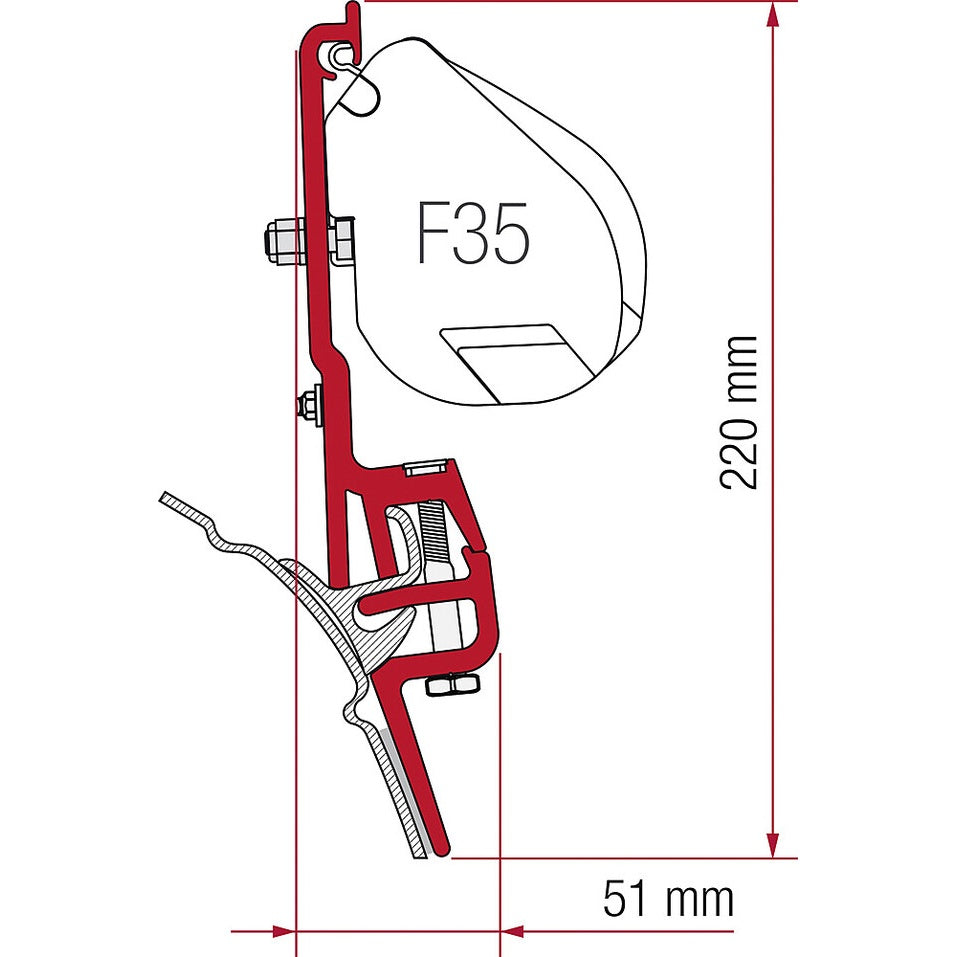 Adapter Fiamma VW T4 F35/F452 Markisenadapter