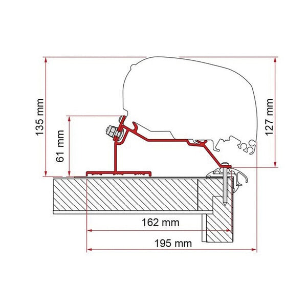 Adapterkit FIAMMA 3-tlg. Caravan Dach