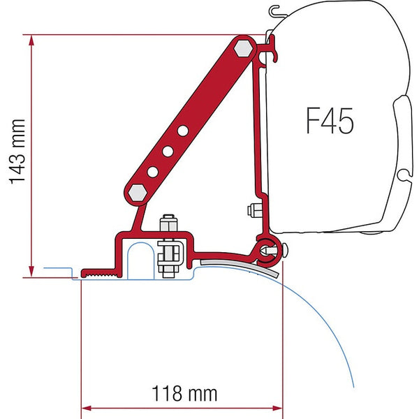 Adapterkit für Wandmarkise FIAMMA F45 S/L bis 06/2006