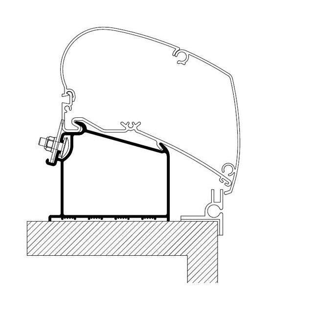 Adapterschiene THULE 4-tlg. für Omnistor Dachmarkisen