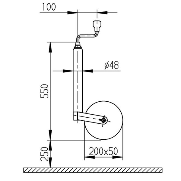 AL-KO Stützrad Plus 200x50 mm Vollgummi | Blechfelge - 2