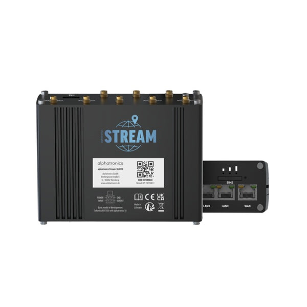 alphatronics STREAM Paket Router mit Antennen Aluminium 2 Farben 11 bis 13,2 cm