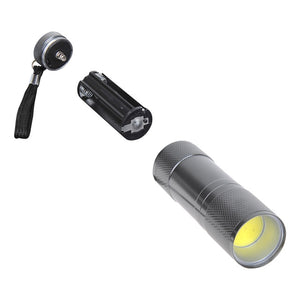 Alu COB LED Taschenlampe – kompakt, 3xAAA, grau - 2