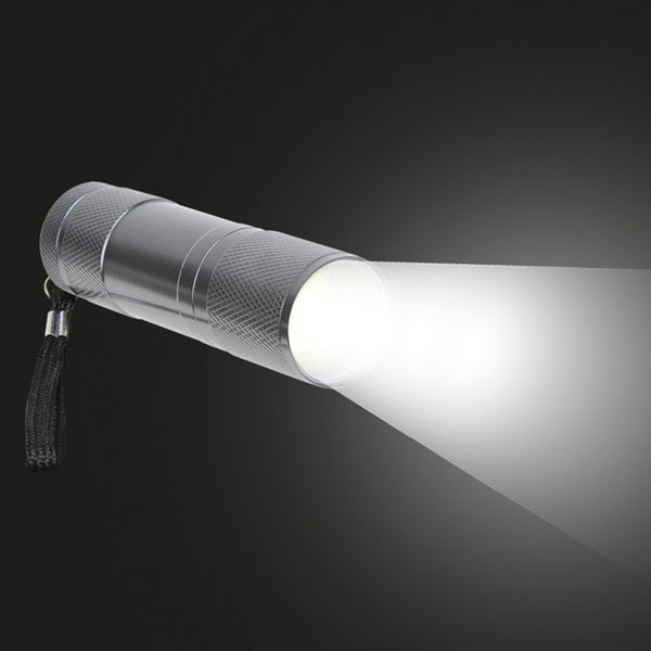 Alu COB LED Taschenlampe – kompakt, 3xAAA, grau - 4