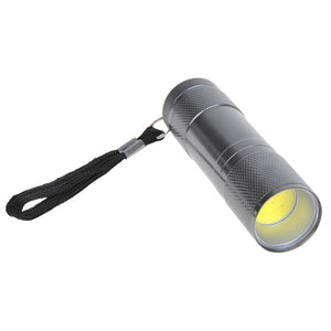Alu COB LED Taschenlampe – kompakt, 3xAAA, grau - 5