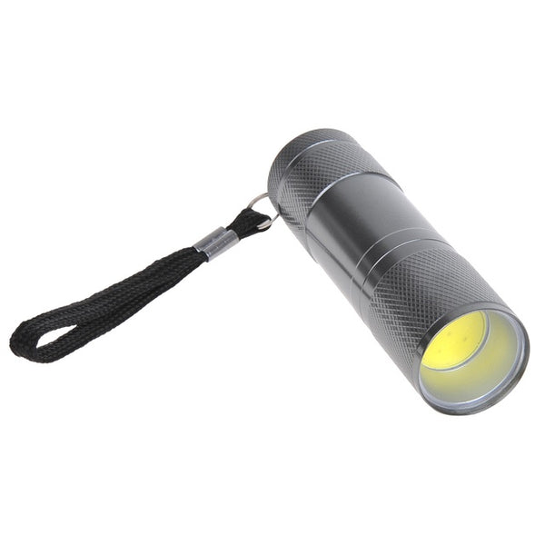 Alu COB LED Taschenlampe – kompakt, 3xAAA, grau - 5