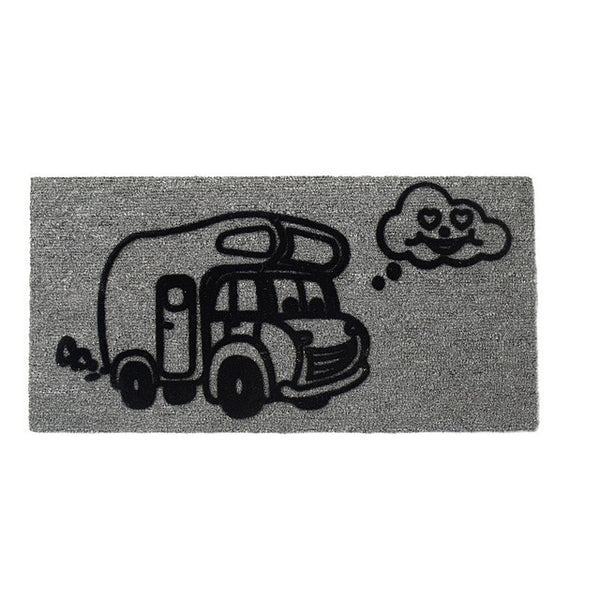 ARISOL Fußabstreifer Derby Flock grau Polypropylen 50 bis 60 x 25 bis 40 cm