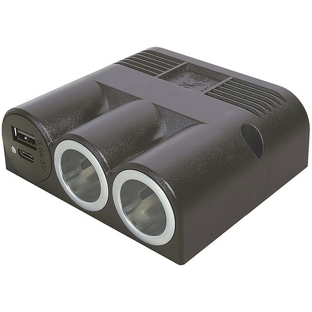 Aufbau-Dreifachsteckdose PRO CAR mit USB-C/A