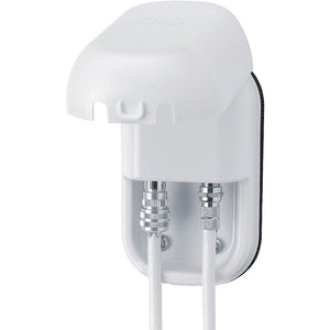 Außensteckdose mit Koax-Buchse in Weiß