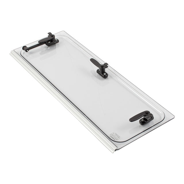 Ausstellscheibe grau 650x300mm mit Click-Clack