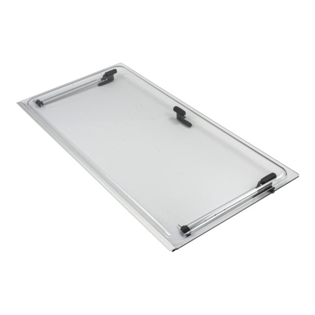Ausstellscheibe grau 900x500 mm mit Click-Clack