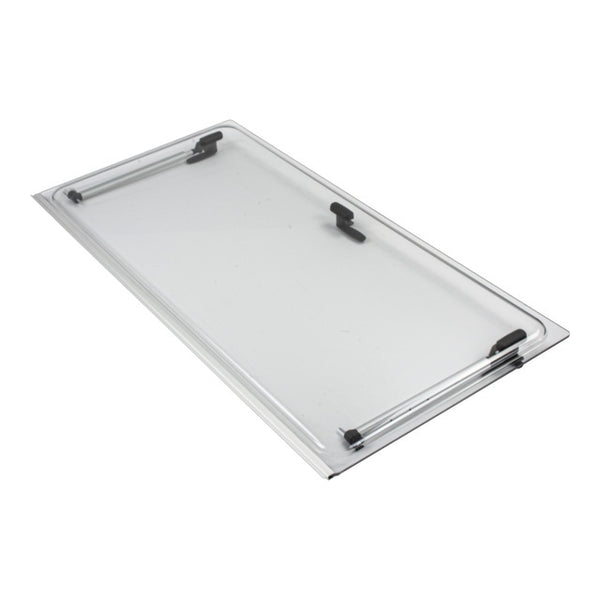 Ausstellscheibe grau 900x500 mm mit Click-Clack