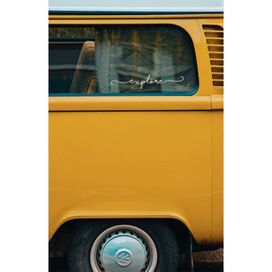 Autoaufkleber "Explore" weiß – Advanture Shop