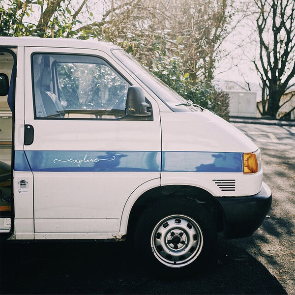 Autoaufkleber "Explore" weiß – Advanture Shop - 3