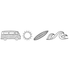 Autoaufkleber Strand-Motive Set schwarz