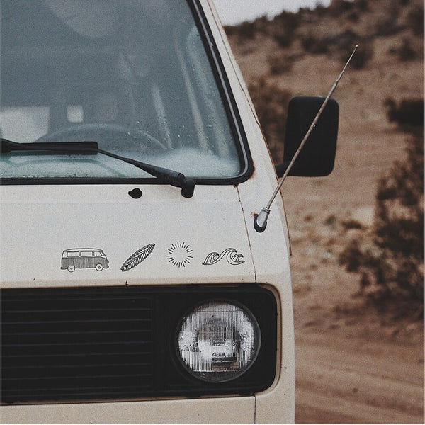 Autoaufkleber Strand-Motive Set schwarz