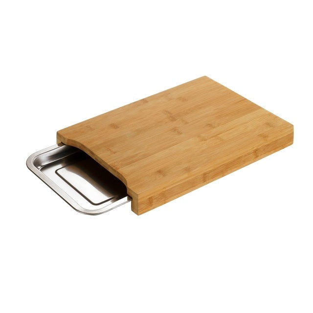 Bambus-Schneidebrett mit Edelstahlschale – WENKO
