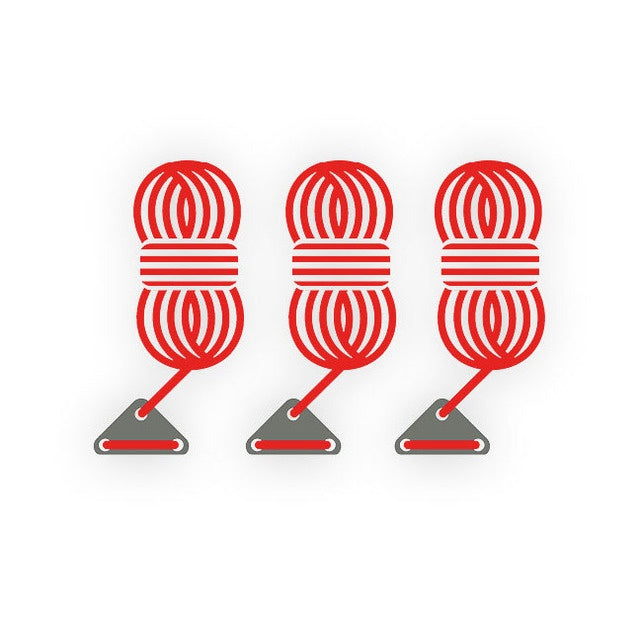 BENT Abspannleine 3er-Set rot – 3,5 m, Ø 4 mm