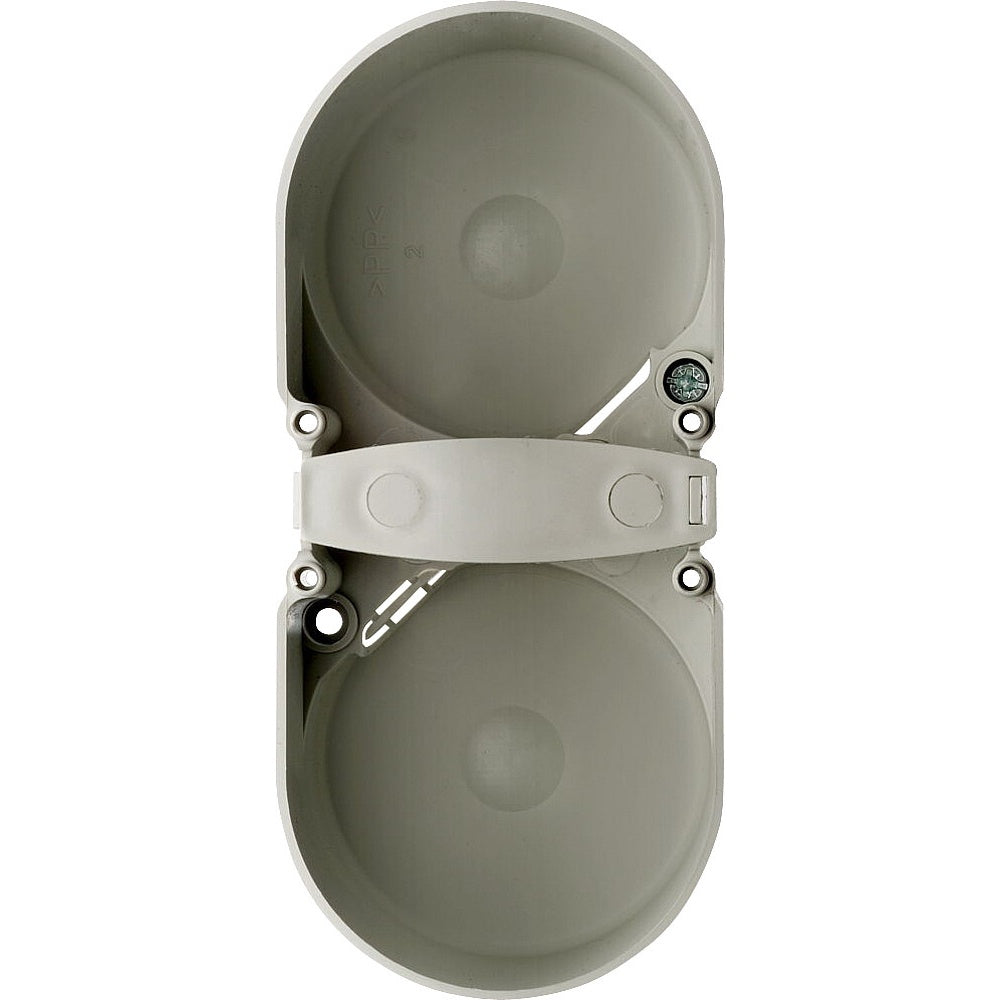 Berker 2-fach Berührungsschutzdose grau Ø 49 mm