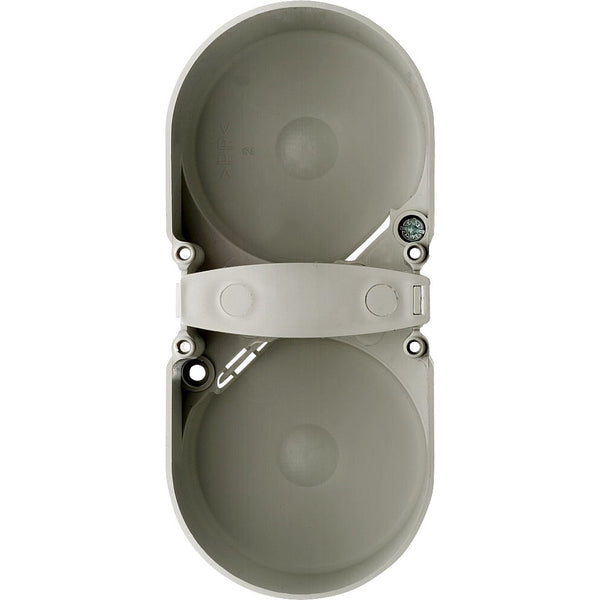 Berker 2-fach Berührungsschutzdose grau Ø 49 mm