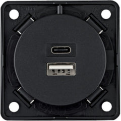 Berker 2-fach USB-Ladesteckdose A+C, anthrazit matt