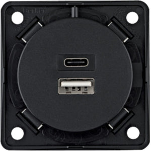 Berker 2-fach USB-Ladesteckdose A+C, anthrazit matt