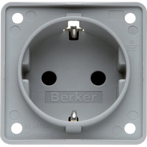 Berker Schukosteckdose (Schuko), grau