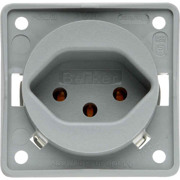 Berker Steckdose Schweiz 10A 250V grau matt