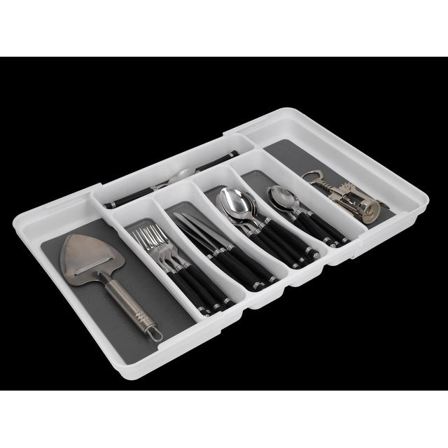 Besteckkasten H.A.B.A. weiß/grau ausschiebbar