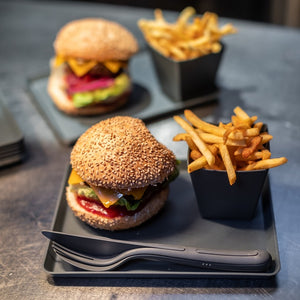 Besteckset koziol KLIKK 3-tlg grau aus BIO-Material - 2