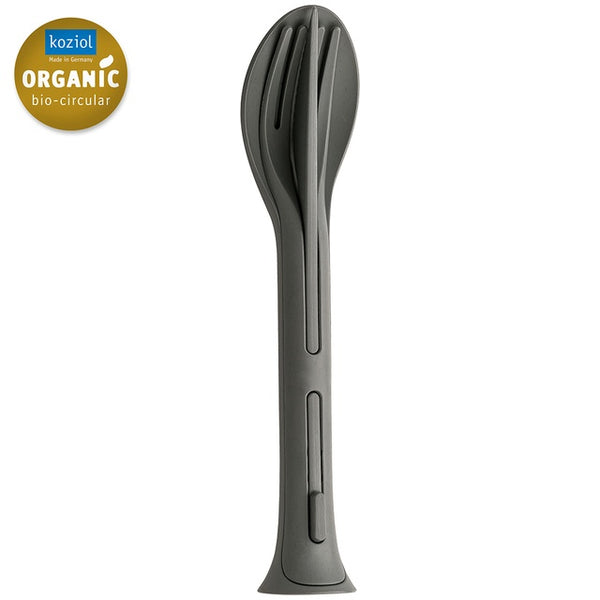 Besteckset koziol KLIKK 3-tlg grau aus BIO-Material - 4