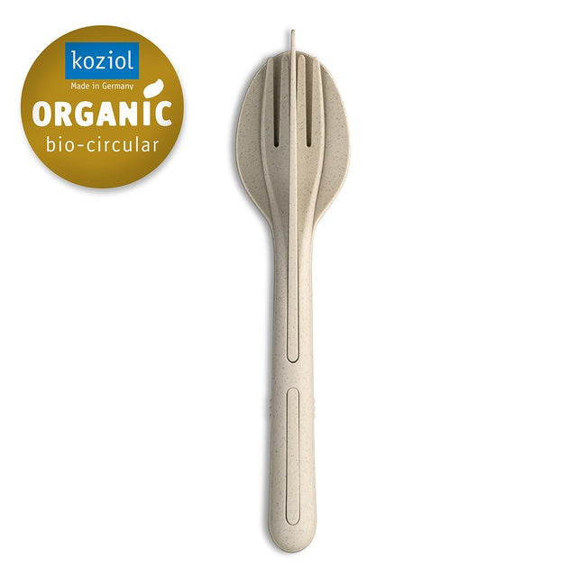 Besteckset koziol KLIKK 3-tlg in nature desert sand