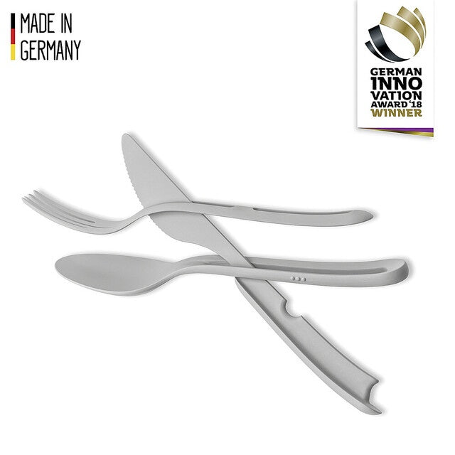 Besteckset silwy TRICKY 3tlg. in Weiß - To-Go