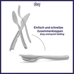 Besteckset silwy TRICKY 3tlg. in Weiß - To-Go - 3
