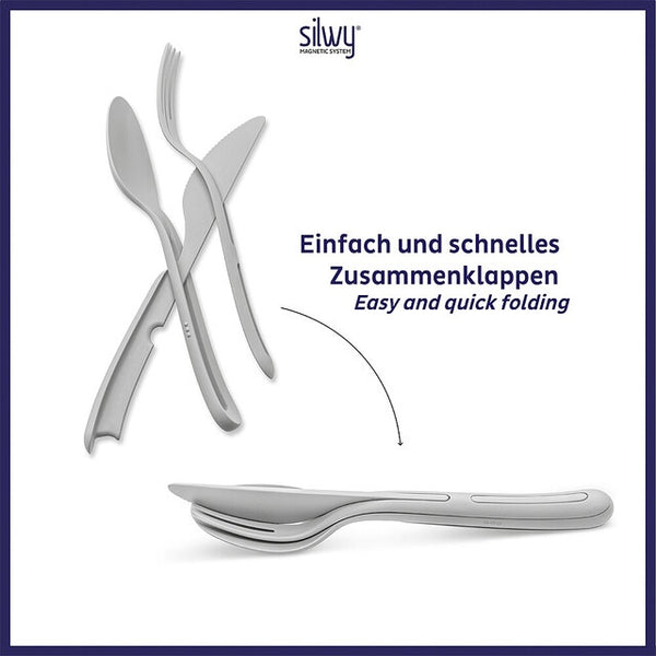 Besteckset silwy TRICKY 3tlg. in Weiß - To-Go - 3