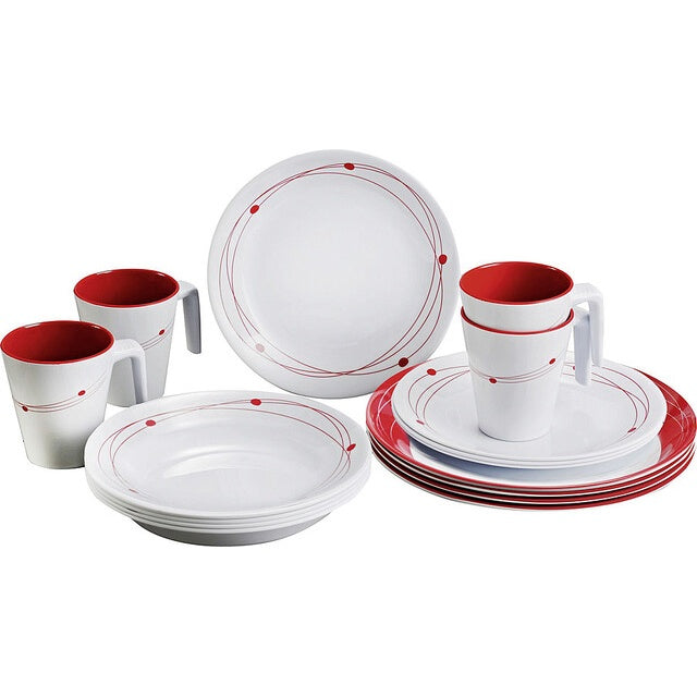 Brunner Cosmic 16-tlg. Melamin-Geschirrset rot