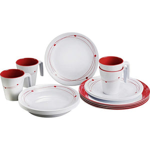 Brunner Cosmic 16-tlg. Melamin-Geschirrset rot