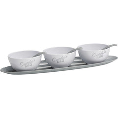 BRUNNER Dip-Schälchen Set 7-tlg. weiß/grau