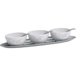 BRUNNER Dip-Schälchen Set 7-tlg. weiß/grau
